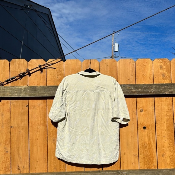 Jamaica‎ Jaxx Silk Hawaiian Shirt Mens Large Aloha Button Front Off White Cream - Picture 4 of 8